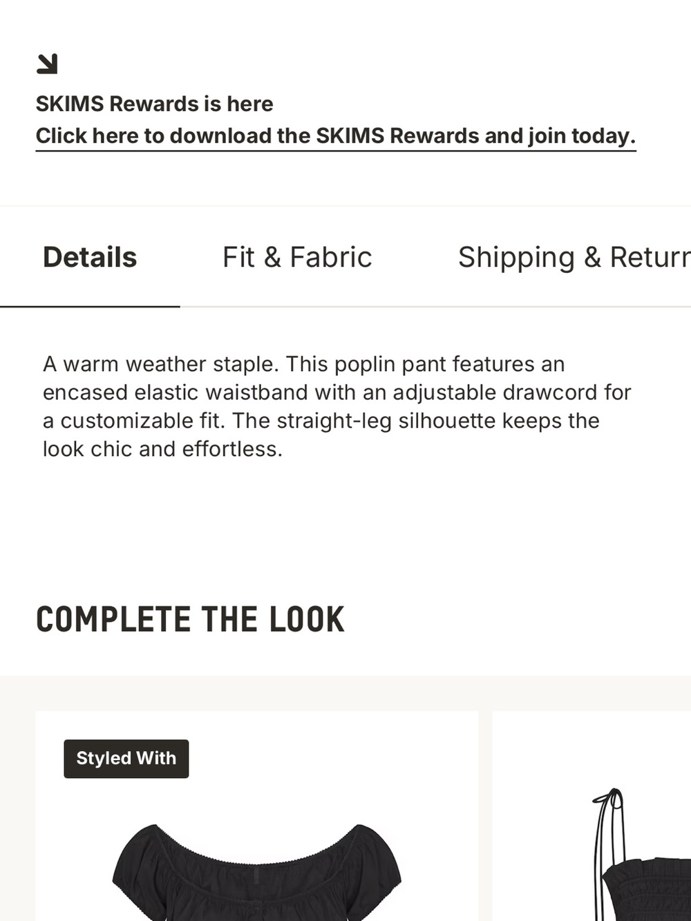 SKIMS Cotton Poplin Wide-Leg Lounge Trouser Pants Harbor Blue Med NWT!! - Picture 10 of 11